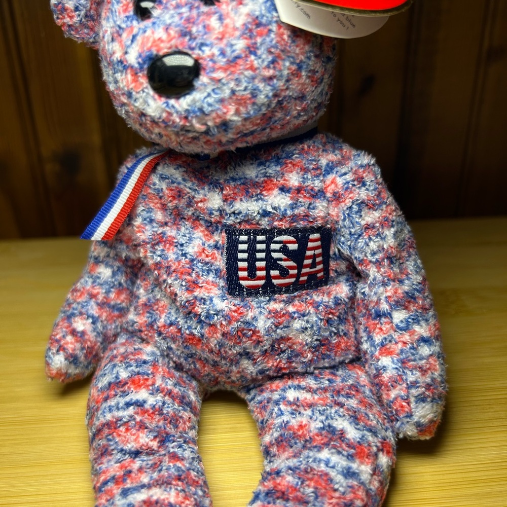 Ty Multicolor USA Bear Plush with Tag Defects! - Picture 7 of 12